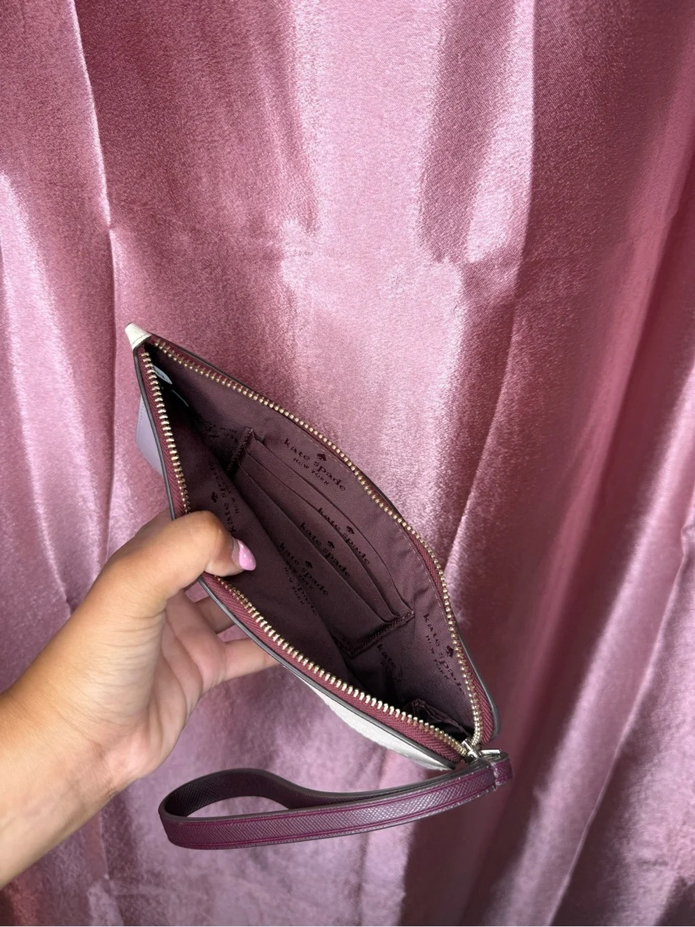 kate spade Cream & Lavender Two-Tone Wristlet